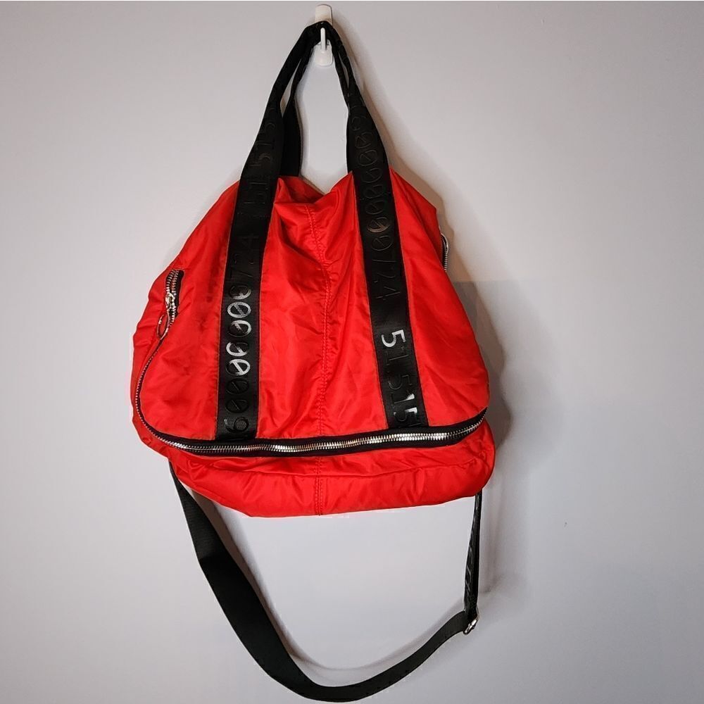 Topshop duffle bag red black accents
